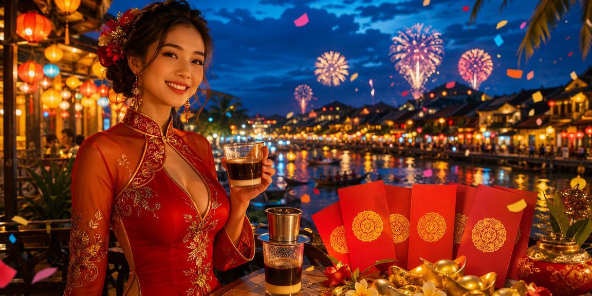 Khung cảnh nhận thưởng đặc trưng Hội An với không khí lễ hội truyền thống Việt Nam