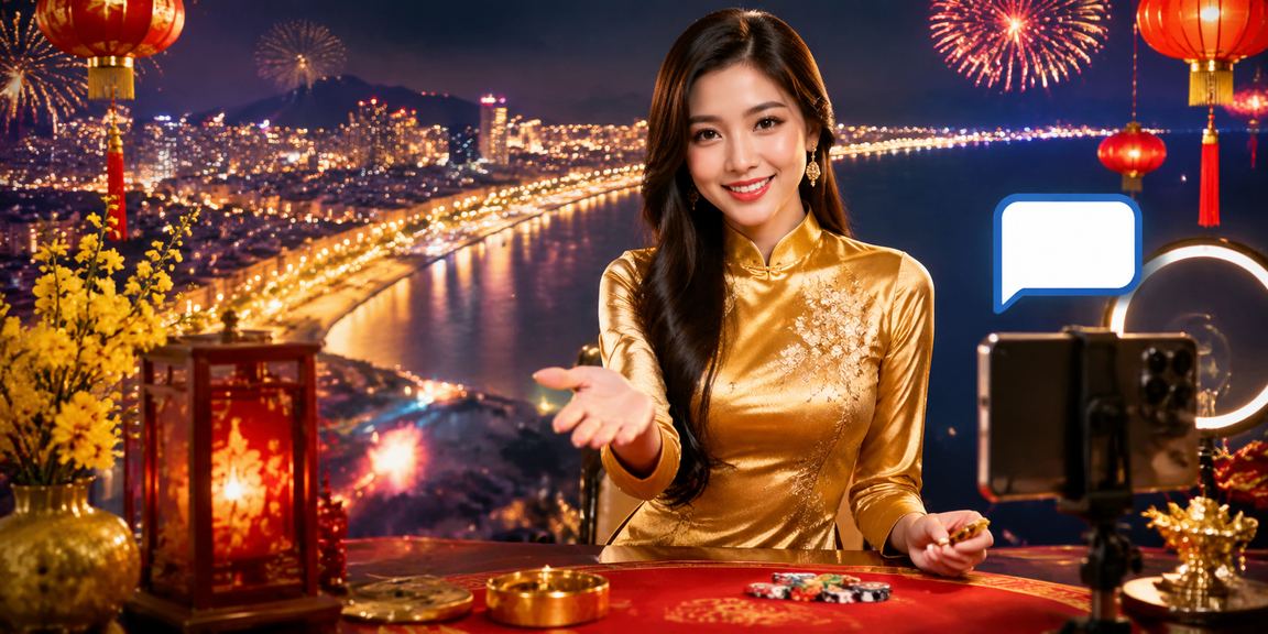 Không gian cá cược casino tại Quy Nhơn với áo dài truyền thống Việt Nam